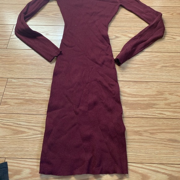 Long maxi dress super fitted burgundy - Picture 3 of 3